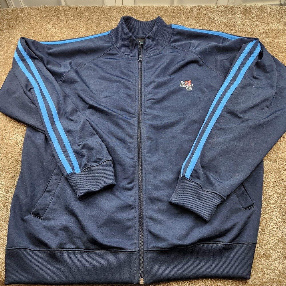 Vintage Athletic Works Large Windbreaker Tracksuit Blue Jogging Zip Varsity
